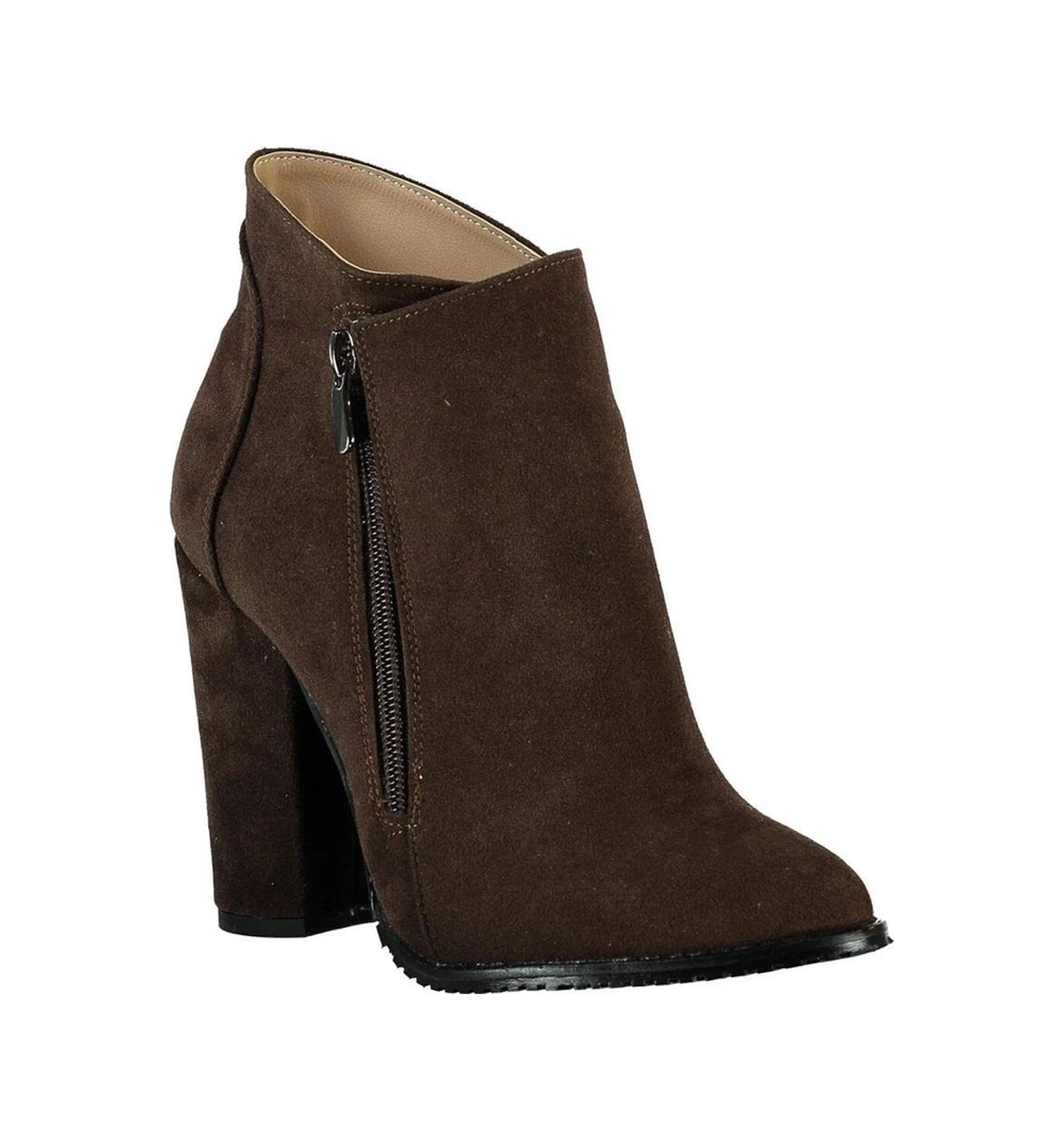 Fox Shoes A922640802 Kahverengi Süet Kalın Topuklu Kadın Bot Kahverengi-süet