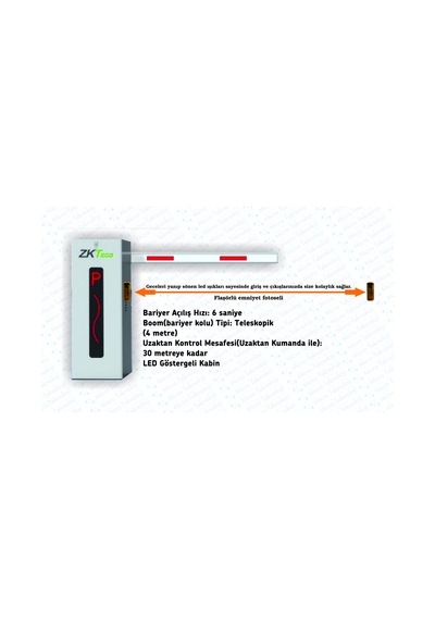 Zkt Eco Cmp200 Otopark Bariyeri 4 Metre Kollu Set