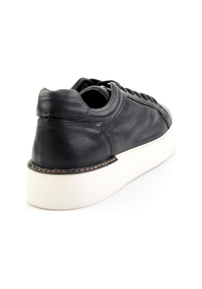 Bambi Siyah Hakiki Deri Erkek Sneaker E01593003603