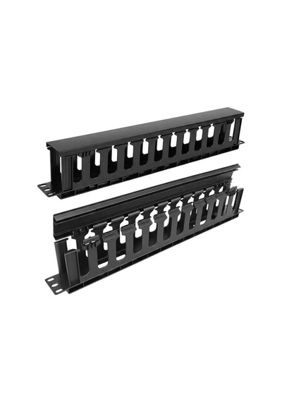 Sh Powermaster Td-l801-12 19" 1u Rack Kabin Yatay Kablo Düzenleyici Kapaklı Kanal Yandan Geçişli Najmaddin