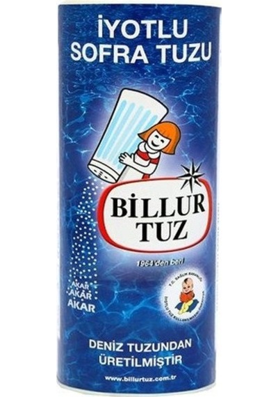 Billur Tuz İyotlu Sofra Tuzu Tuzluklu 125 G