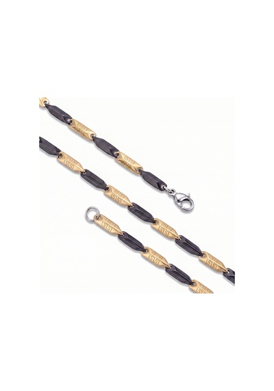 Beycen Aksesuar Grek Desenli Kibrit Erkek Çelik Kolye 3mm 55cm Üç Renkli 3902eck057 Çok Renkli