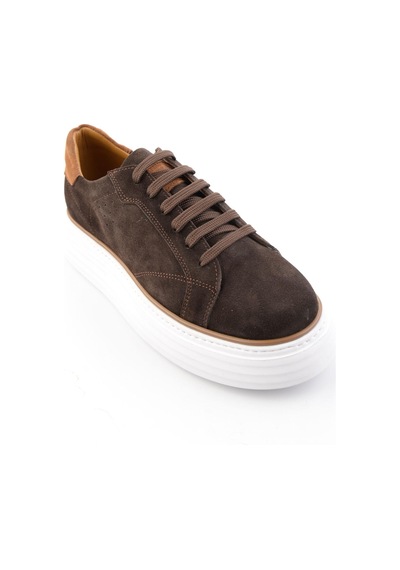 Kahve Hakiki Deri Erkek Sneaker E01811256002 Kahve