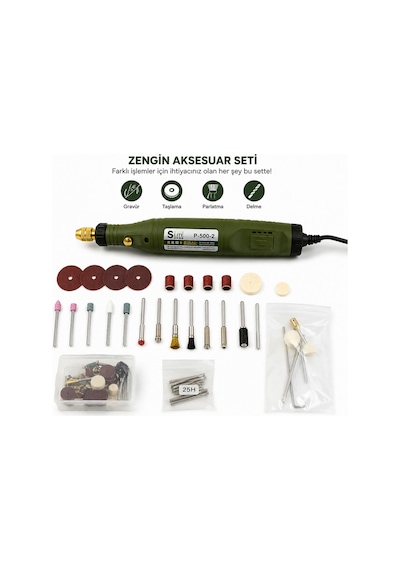 18v Ayarlanabilir Hızlı Mini Gravür Ve Taşlama Makinesi Seti 3000-18000 Rpm, 0.5-3.2 Mm Mandren, Çok Amaçlı Rotary Tool