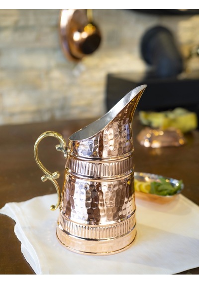 Bakır Boza Sürahi Parlak Bakır
