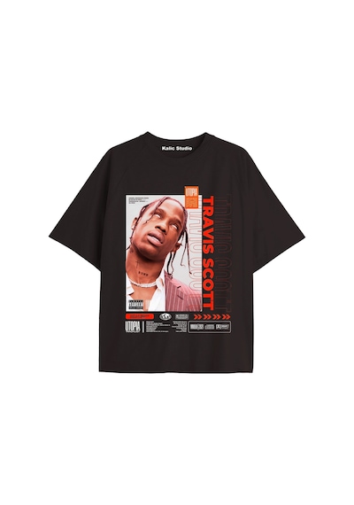 Kalic Studio Unisex Travis Scott Astroworld Tshirt Siyah-7