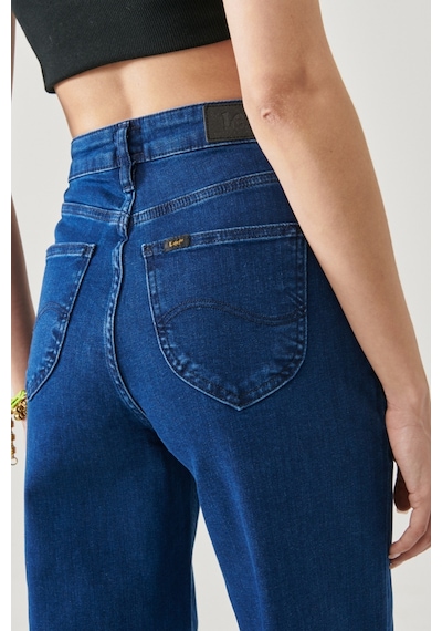 Lee Wide Leg Fit Yüksek Bel Geniş Paça Esnek Jean Kot Pantolon L31ZPDUE Koyu Mavi