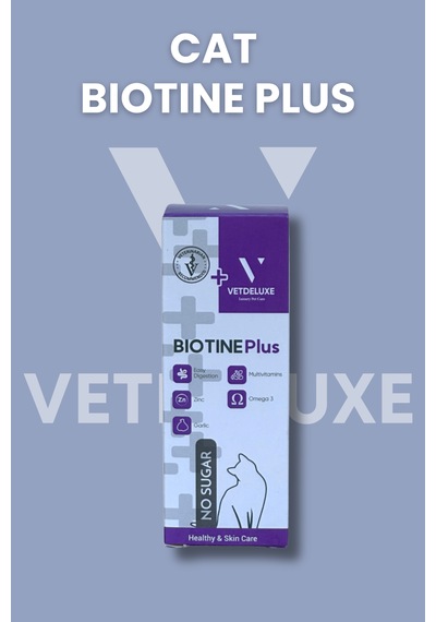 Vetdeluxe Biotine Kedi Tüy Dökülmesi Engelleyen Deri ve Tüy Sağlığı Damlası 100 ML