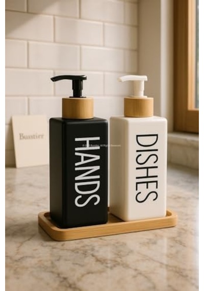 Busstier Bulaşık Deterjanlık Ve Sabunluk Seti Bambu Tepsili Şık İkili Set Siyah Beyaz Modern Tasarım Kompozit Malzemeli Mutfak Tezgah Üstü Organizer Dikdörtgen Enerji Sınıfı A++ 50 x 22 Busstier Bulaşık Deterjanlık Ve Sabunluk Seti Bambu Tepsili Şık İkili Set Siyah Beyaz Modern Tasarım Kompozit Malzemeli Mutfak Tezgah Üstü Organizer Dikdörtgen Enerji Sınıfı A++ 50 x 22