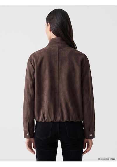Lcw Studıo Kahverengi Oversize Kadın Süet Görünümlü Ceket