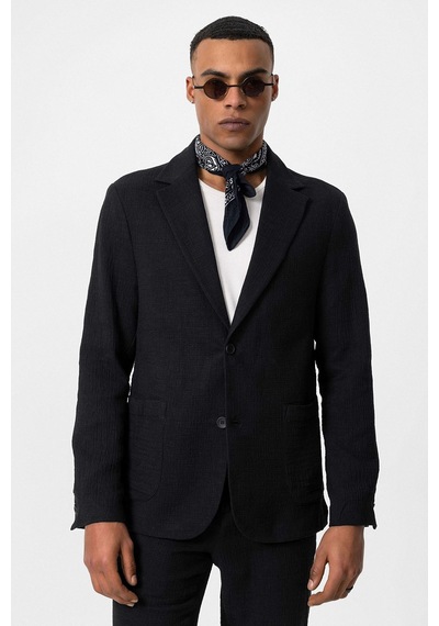 Antioch Astarsız Torba Cepli Erkek Blazer Ceket Siyah