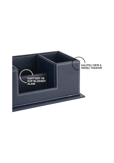 Masaüstü Deri Organizer Kalemlik 4 Gözlü Desktop Organizer Rainbow Vegan 10x12x25 Cm.