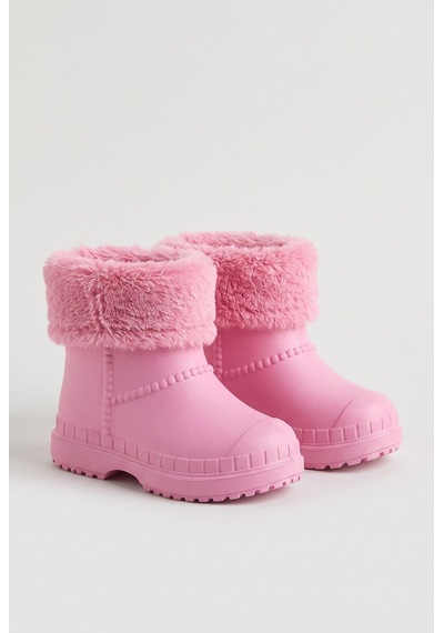 Çocuk Unisex İçi Kürklü Yağmur Çizmesi Pembe