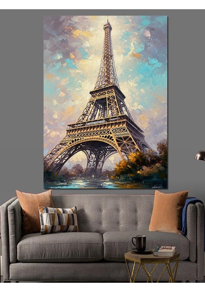 Ahşap Tablo Paris Şehir Hattı Ve Eyfel
