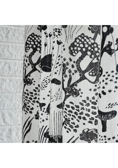 Fon Perde/2 Kanat, Beyaz-siyah, 145x300 Cm, Işık Filtreleyici, Keten-pamuk