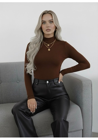 Hashtag Kadın Balıkçı Yaka Uzun Kollu Body 4'lü Set Viskon Kumaş Siyah