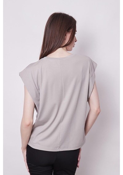 Jument Şık Likralı Span Kumaş Kolsuz Geniş Sıfır Yaka Düşük Omuzlu Basic Tshirt Bluz-gri Gri Jument Şık Likralı Span Kumaş Kolsuz Geniş Sıfır Yaka Düşük Omuzlu Basic Tshirt Bluz-gri Gri