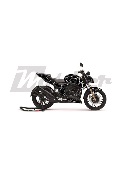 Apache Rtr 200 Kaplama Sticker Etiket Modeli Şimşek Desen Beyaz Siyah