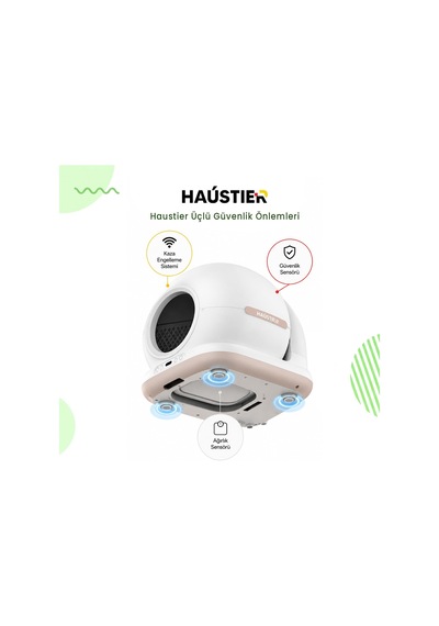 Haustier Cb001 Akıllı Otomatik Kedi Tuvaleti, App İle Uzaktan Kontrol, 75lt Hazne, 7lt Çöp Hazn