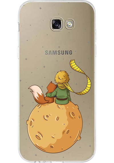 Samsung Galaxy A7 2017 Uyumlu Küçük Prens Gezegen Boa Tasarımlı Baskılı Silikon Kılıf Renkli