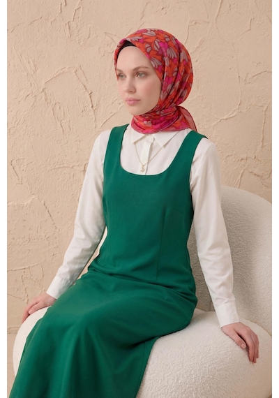 Silk Home Soft Eşarp Floral Line Koyu Kırmızı 90x90 Çok Renkli