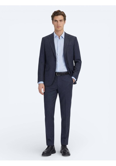 Kip Mavi Slim Fit Uzun Dokuma Klasik %100 Pamuk Gömlek