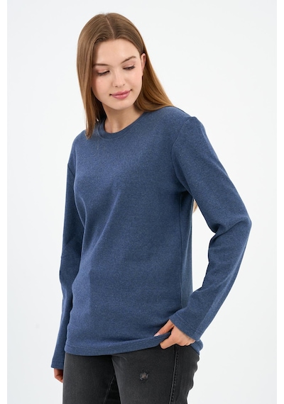 Alexander Gardi Bisiklet Yaka Likralı Uzun Kollu Kaşkorse Sweatshirt Wk25588 Melanj