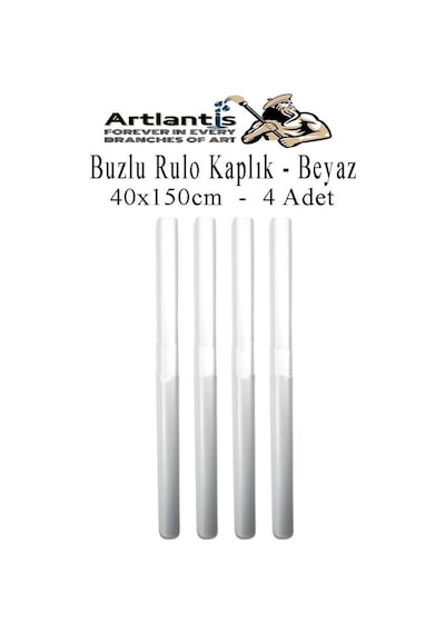 Buzlu Rulo Şeffaf Beyaz Kaplık 4 Adet 40x150 Cm Defter Kitap Kaplığı Okul Öğrenci Rulo Kaplık