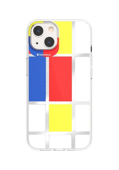 Apple Uyumlu iPhone 13 Kılıf Çift Imd Baskılı Lisanslı Switcheasy Artist Mondrian Kapak