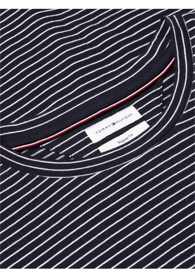 Tommy Hilfiger Ess Seasonal Reg Fıt Strıpe Tee Erkek Mavi T-shirt - Mw0mw40923