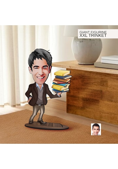 Bk Gift Kişiye Özel Öğretmen Karikatürlü Büyük Boy Ahşap Biblo-1 Arkadaşa Hediye , Sevgiliye Hediye, Kişiye Özel Biblolar Kobitmeyen137529 Bk Gift