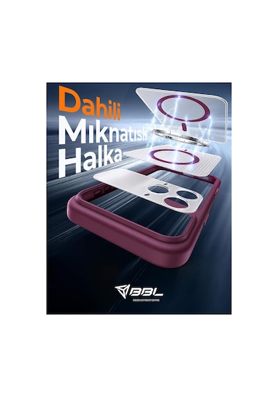 İphone 14 Pro Max Uyumlu Magsafe Manyetik Kılıf Kamera Korumalı, Çizgili Dokulu, Darbelere Ve Çizilmelere Karşı Dayanıklı, Şık Tasarım Telefon Kılıfı Bordo