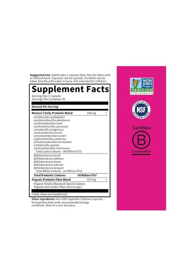 Dr. Formulated Probiotics Once Daily Women's Shelf-stable 30 Capsules-kadınlara Özel Sindirim Ve Bağırsak Desteği