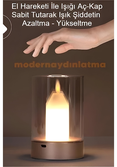 Cata Ct-8432 Tokyo Masa Lambası Şarjlı Cam Led Gece Lambası Dekoratif Kablosuz Lamba Gün Işığı