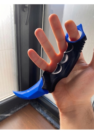 Riva Self 3d Baskı Farklı Renkler Taktiksel Parmak Halkalı Hobi Ve Dekoratif Maket - 16 Cm Mavi