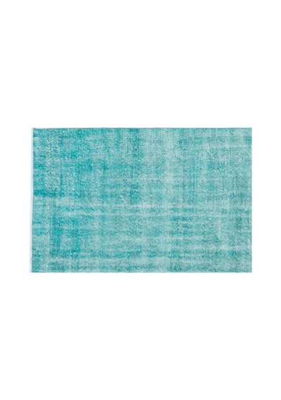 El Dokuması Vintage Yün-pamuk Turkuaz Halı 15882 210 X 318 Cm