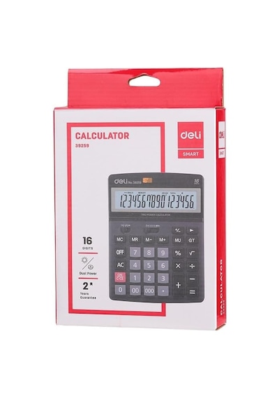 Hesap Makinesi 16 Digit Siyah Çok Renkli