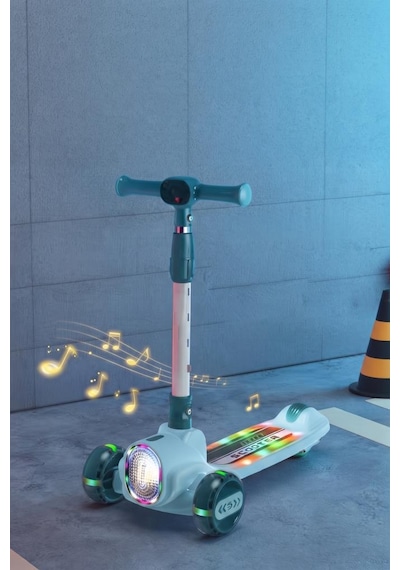 Işıklı Ve Müzikli Çocuk Scooterı4 Kademeli Ayarlanabilir Gidon Yüksekllikli Özel Tasarımlı Scooter Çok Renkli