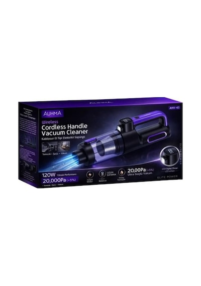 Auhma Ahv-43 Şarjlı El Süpürgesi - 20.000 Pa 120w Motor Yüksek Emiş Vakum Ve Üfleme Özelliği