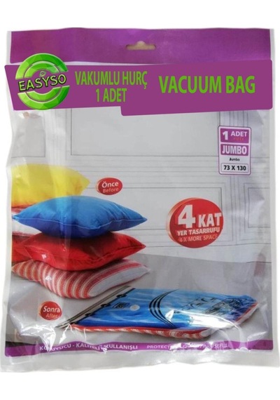 Vakumlu Hurç 73 X 130 Elbise Yorgan Battaniye Hurcu 73x130 Vakumlu Saklama Torbası Jumbo Boy Pvc-pol Diğer