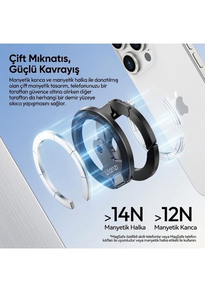 Ulanzi Ma02 Maglock Dual Manyetik Telefon Standı Gümüş - C118