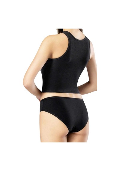 Uniquetrenders Kadın Geniş Askılı Kaşkorse Crop 3'lü Set Siyah