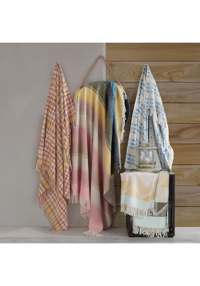 Rainbow Akrilik Skoç Tv Örtüsü 130 X 170 Cm Hardal Sarısı Çok Renkli