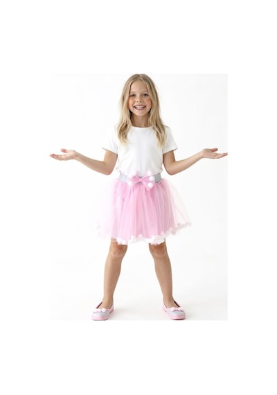 Esila Kids Kız Çocuk Etek Ponponlu Şık Etek Pembe