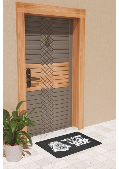 Rugmood Modern Dijtal Baskı Siyah Welcome Dark Stde Kapı Önü Paspası Çok Renkli