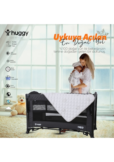 Huggy %100 Yeni Zelenda Kuzu Yünü 70x110 Yatak Pedi
