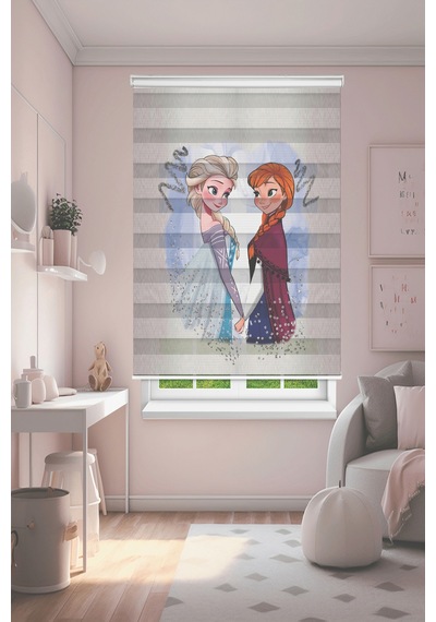 Perdecizade Enxboy Elsa Anna Dijital Baskılı Zebra Perde-cocuk Odası-stor Perde Pz-3044 Renkli