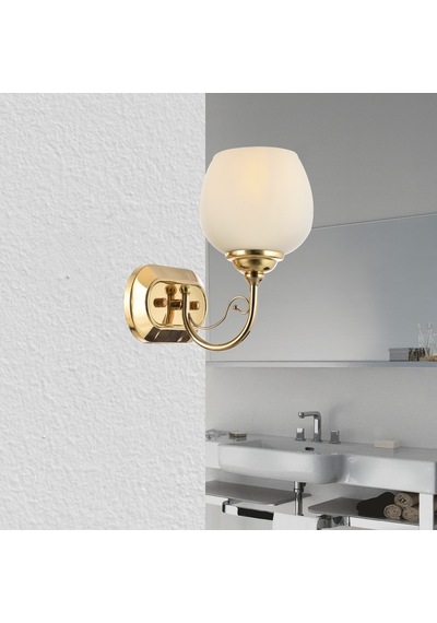Lamore Home Belçim Opal Camlı Tekli Sarı Aplik Sarı