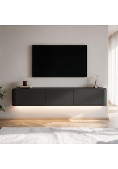 İnarch Dizayn Yoyo Led Işıklı Duvara Monte Tv Sehpası - 3 Kapaklı Modern Tv Konsolu Antrasit İnarch Dizayn Yoyo Led Işıklı Duvara Monte Tv Sehpası - 3 Kapaklı Modern Tv Konsolu Antrasit