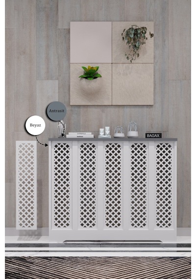 Dekoratif Petek Dolabı Kalorifer Peteği Kapatma Ünitesi Modern Tasarım İç Ölçü 96 Cm Dış Ölçü 100 Cm Petek 96 Beyaz Üstü Antrasit D7 Dekoratif Petek Dolabı Kalorifer Peteği Kapatma Ünitesi Modern Tasarım İç Ölçü 96 Cm Dış Ölçü 100 Cm Petek 96 Beyaz Üstü Antrasit D7